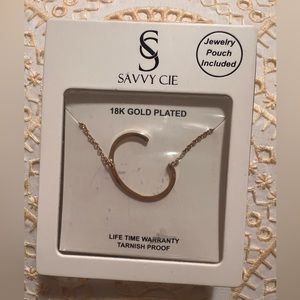 Gold Plated Stainless Steel Initial Necklack